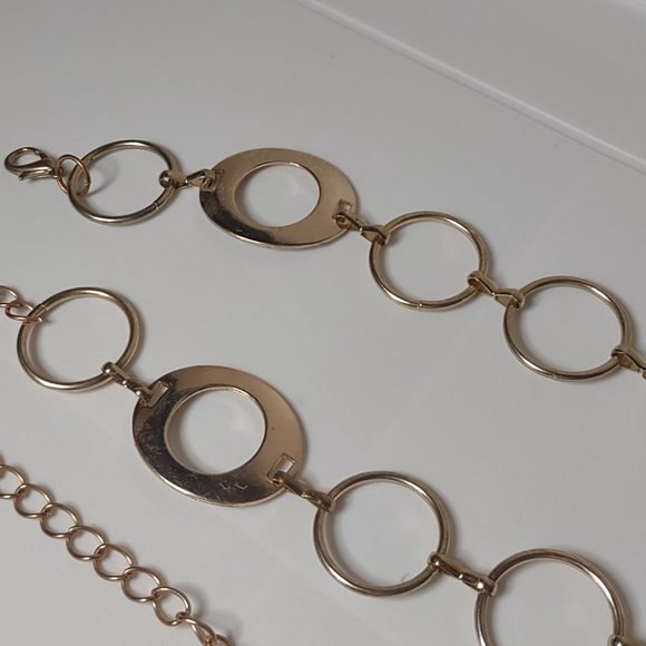 Gold Tone Round Link Metal Belt 43 Inches Long - Picture 9 of 14